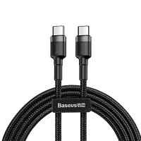 Кабель Baseus Cafule Series Type-C, PD2.0, 60W, 1 м, серый + черный