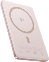 Внешний аккумулятор Baseus PicoGo AM41 Ultra-Slim Qi2 Magnetic Power Bank 10000mAh (розовый)