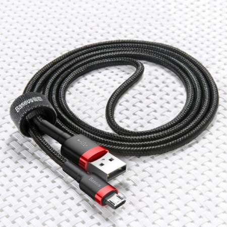 Кабель Baseus cafule Cable USB for Micro, 1.5A, 2м, красный + черный