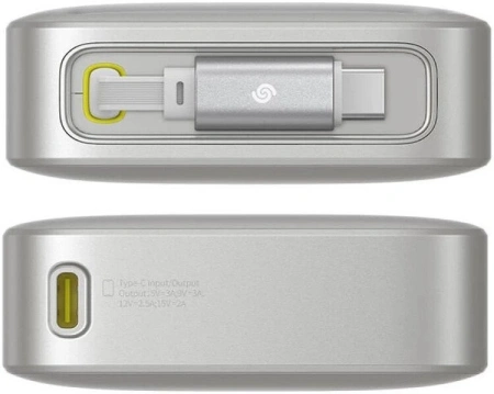 Внешний аккумулятор Baseus Free2Pull Power Bank with Retractable Cable 30W 10000mAh (серый)