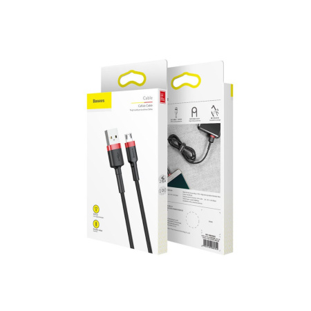 Кабель Baseus cafule Cable USB for Micro, 1.5A, 2м, красный + черный