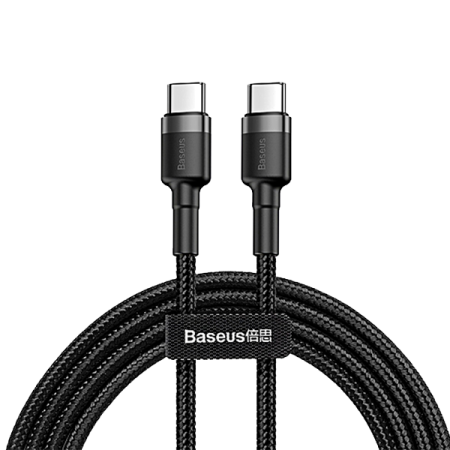 Кабель Baseus Cafule Series Type-C, PD2.0, 60W, 1 м, серый + черный