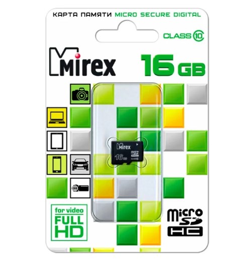 Карта памяти Mirex microSDHC Class 10 13612-MC10SD16