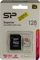 Карта памяти Silicon-Power Superior A1 128 GB microSDXC SP128GBSTXDV3V20SP (с адаптером)