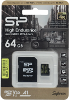 Карта памяти Silicon-Power Golden Series High Endurance 64GB microSDXC SP064GBSTXDV3V1HSP  (с адаптером)
