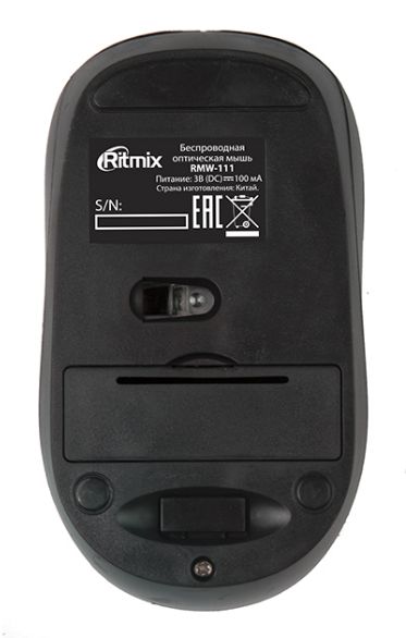 Мышь беспроводная Ritmix RMW-111, оптическая, 2000 dpi, 4 кнопки