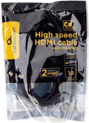 Кабель HDMI Cablexpert CCF2-HDMI4-6 HDM, 1.8 м, черный
