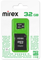 Карта памяти Mirex 32GB microSDHC 13613-AD10SD32 (с адаптером)