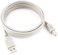 Кабель Cablexpert Type-A/Type-B (USB2.0, 3м, серый)