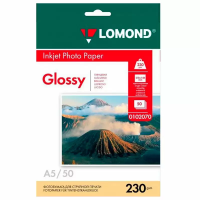 Фотобумага Lomond одностороняя глянцевая, 230 г/м², A5 (21x15см), 50 листов (0102070)