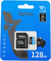 Карта памяти Netac 128GB P500 Standard microSDXC NT02P500STN-128G-R (с адаптером)
