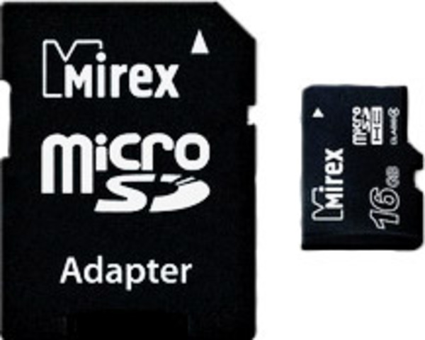 Карта памяти Mirex microSDXC Class 10 UHS-I U1 16GB + SD adapter 13613-AD10SD16