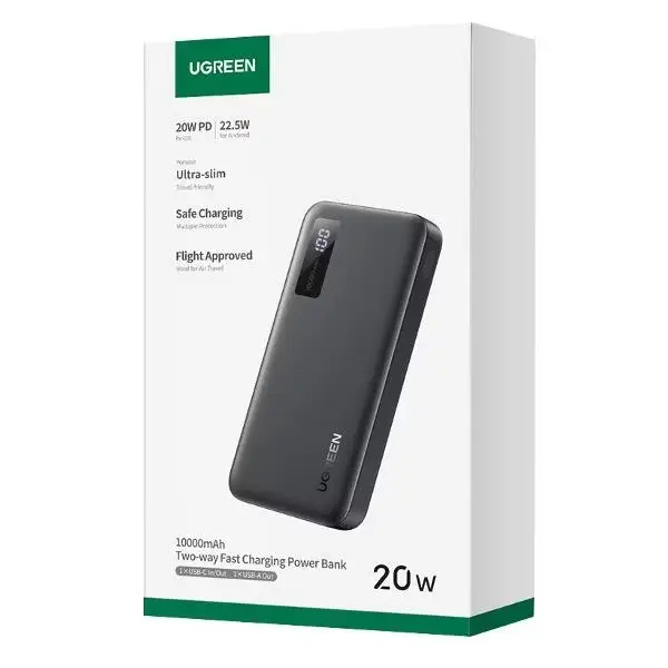 Портативное зарядное устройство Ugreen PB311 10000mAh (черный)