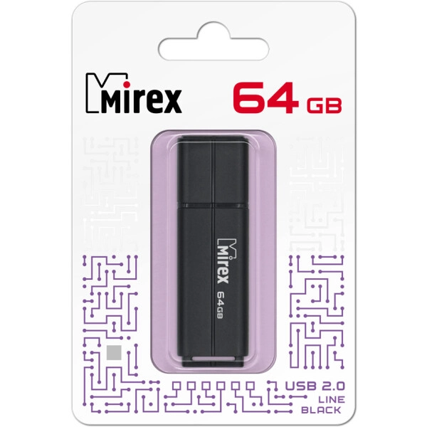 Флешка Mirex Color Blade Line 64GB USB 2.0 13600-FMULBK64 (черный)