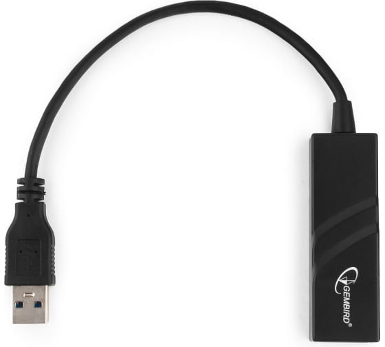 Сетевой адаптер Gembird USB3.0(M) / RJ45 (F) Ethernet черный, блистер NIC-U3