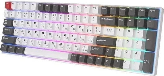 Беспроводная клавиатура Royal Kludge RK100 RGB (белый/серый/красный, RK Red)