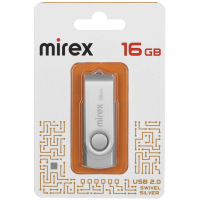Флешка Mirex 16GB USB 2.0 SWIVEL SILVER