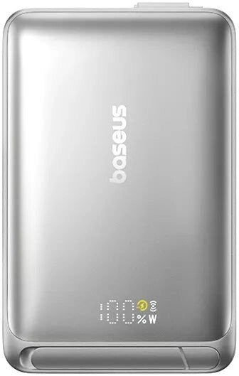 Внешний аккумулятор Baseus Nomos Qi2 Magnetic Power Bank 10000mAh (серебристый)