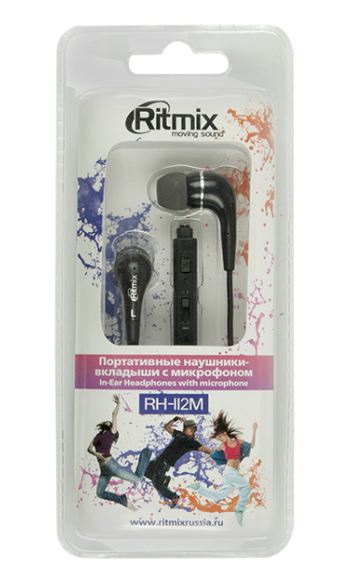 Наушники с микрофоном Ritmix RH-112M (черный)