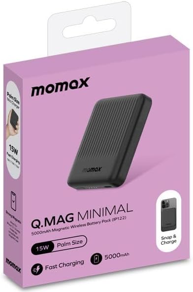 Портативное зарядное устройство Momax Q.MAG Minimal IP122 5000mAh (Type-C, 15W, черный)
