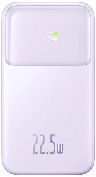 Портативное зарядное устройство Baseus Comet Series Dual-Cable Digital Display Fast Charge 20000mAh PPMD20 (сиреневый)