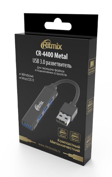 USB-хаб Ritmix CR-4400 Metal