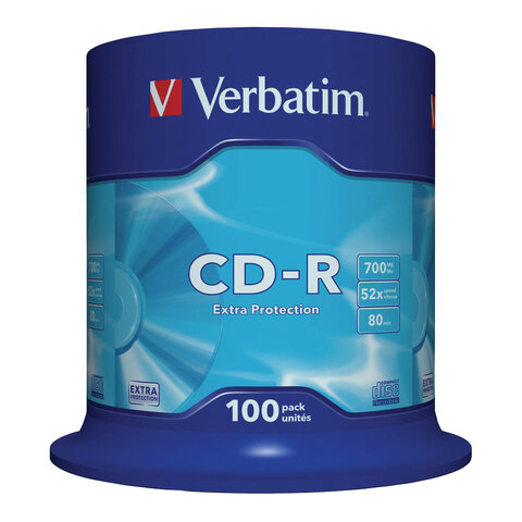 CD-R Verbatim 700Mb 52x 43411 (100 шт.)