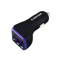Автомобильное зарядное Canyon C-08 (черный/фиолетовый)