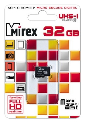 Карта памяти Mirex microSDHC 32GB Class 10 UHS-I U1 13612-MCSUHS32