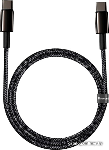 Кабель Type-C Baseus Tungsten Gold Fast Charging Type-C to Type-C 100W 1.0м черный CATWJ-01