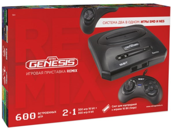 Игровая приставка Retro Genesis Remix Wireless 8+16 Bit (2 геймпада, 600 игр)