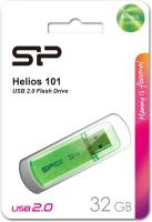 Флешка 32Гб Silicon-Power Helios 101 SP032GBUF2101V1N (USB 2.0, зеленый)