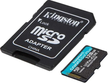 Карта памяти Kingston 128GB Canvas Go! Plus microSDXC (с адаптером)