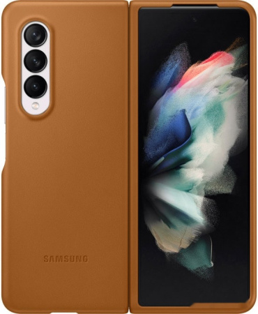 Чехол Samsung Leather Cover для Samsung Galaxy Z Fold3 (коричневый)