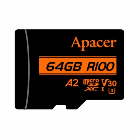 Карта памяти Apacer 64GB microSDXC AP64GMCSX10U8-R (с адаптером)