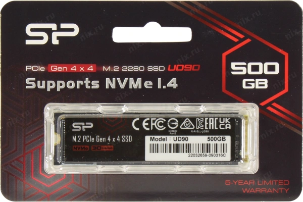 Внутренний SSD-накопитель Silicon-Power UD90 500GB SP500GBP44UD9005