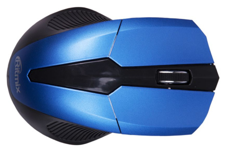 Мышь беспроводная Ritmix RMW-560, оптическая, 1 000 dpi, 3 кнопки (черный, синий)
