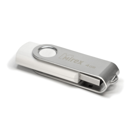 Флешка 4GB USB Flash Mirex SWIVEL (Белый) 13600-FMUSWT04