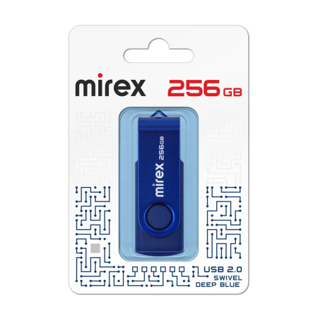 Флешка 256GB USB 2.0 FlashDrive Mirex SWIVEL DEEP BLUE