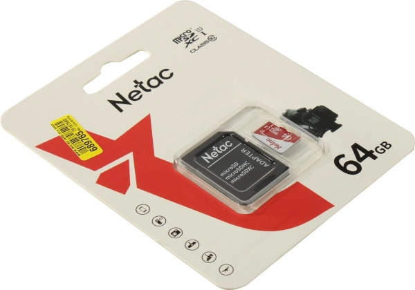 Карта памяти Netac microSDXC NT02P500ECO-064G-R (с адаптером)