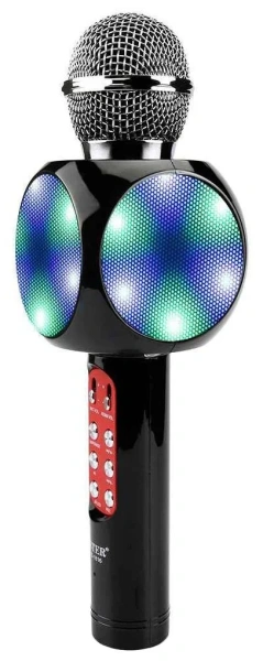 Караоке-микрофон Atom KM-1100L, 3Вт, АКБ 1800мА/ч, BT (до10м), USB,AUX, беспр.микроф.