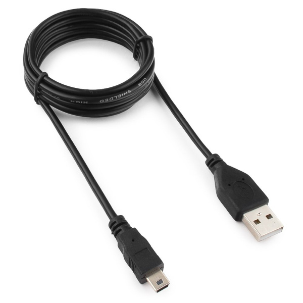 Кабель USB Type-A - miniUSB Гарнизон GCC-USB2-AM5P-1.8M (USB 2.0, 1.8 м, черный)