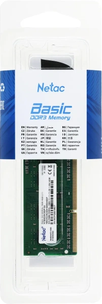 Оперативная память Netac 4GB Basic DDR3 NTBSD3N16SP-04 (1600МГц, SO-DIMM)