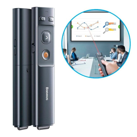 Лазерная указка-презентер Baseus Orange Dot Wireless Presenter, красный лазер, цвет корпуса серый