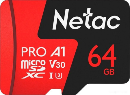 Карта памяти Netac 64GB P500 Extreme Pro microSDXC NT02P500PRO-064G-S
