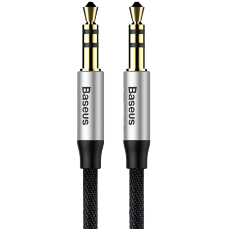 Кабель аудио сигнала Baseus Yiven Audio Cable M30 CAM30-BS1, 1м, серебро + черный