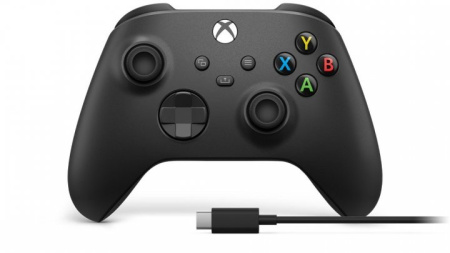 Беспроводной контроллер Xbox Carbon Black (EU version, model 1914) + USB-С Cable