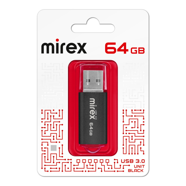 Флешка 64GB Mirex Color Blade Unit USB 3.0 (черный)