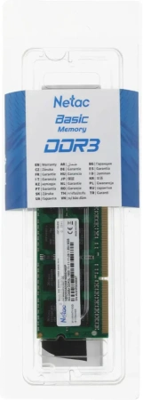 Оперативная память Netac 8GB Basic DDR3 NTBSD3N16SP-08 (1600МГц, SO-DIMM)