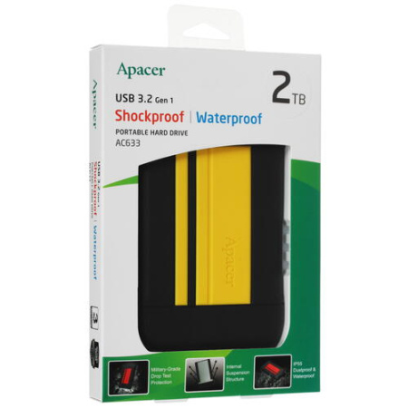 Внешний HDD-диск Apacer AC633 2TB AP2TBAC633Y-1 (желтый)